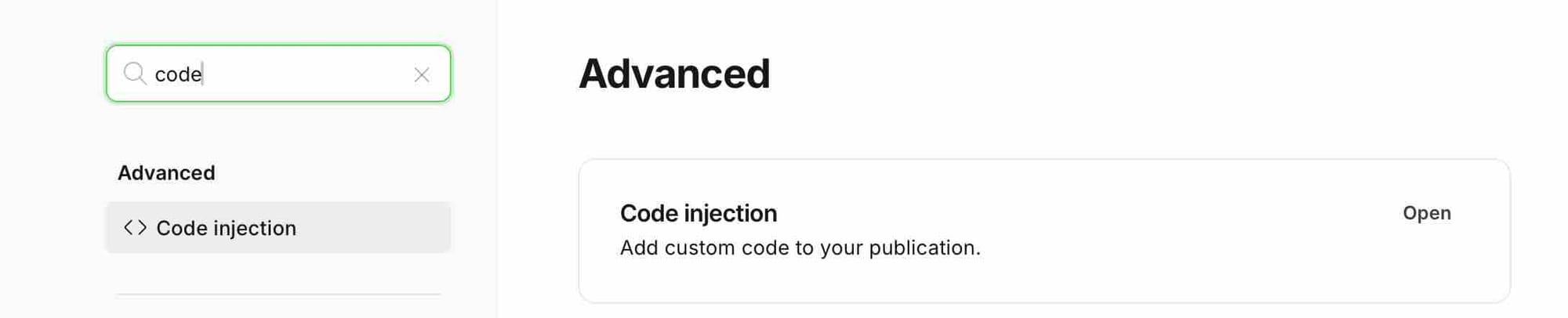 Ghost code injection menu item