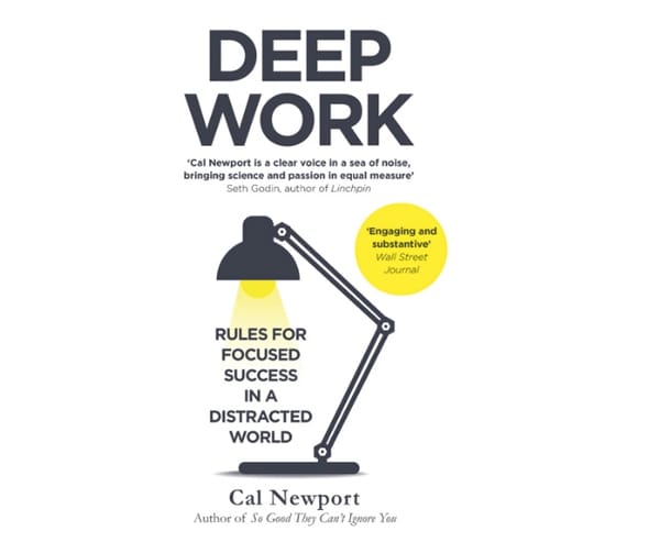 Cover of Cal Newport's Book 'Deep Work'.